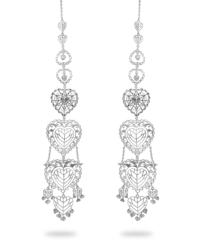 Rakaan Oversized Heart Earrings — Silver Finishlver Finish