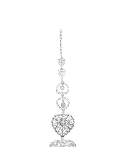 Rakaan Oversized Heart Earrings — Silver Finishlver Finish