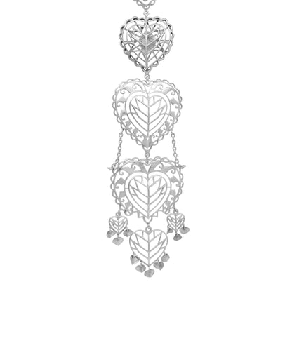 Rakaan Oversized Heart Earrings — Silver Finishlver Finish