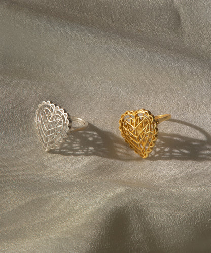 Rakaan Heart Shape Ring — Gold Finish