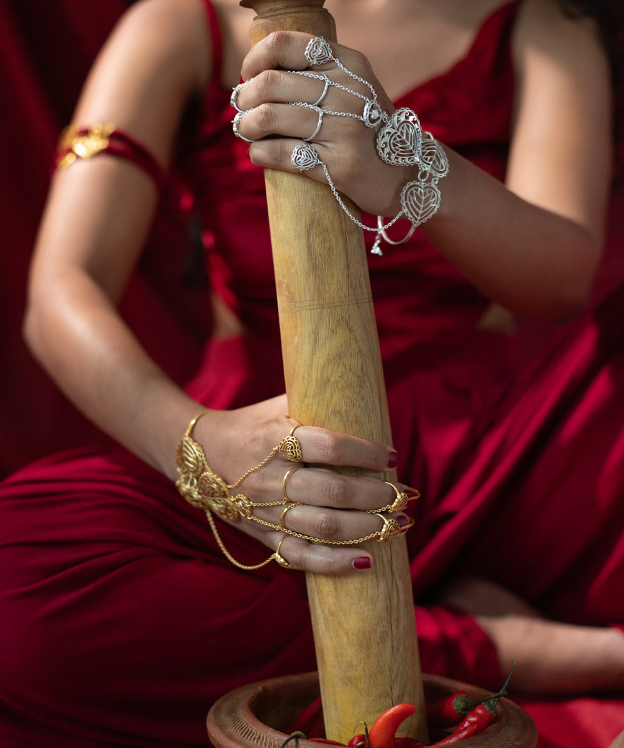 Rakaan Haathphool Bracelet - 925 Silver - Anti Tarnish