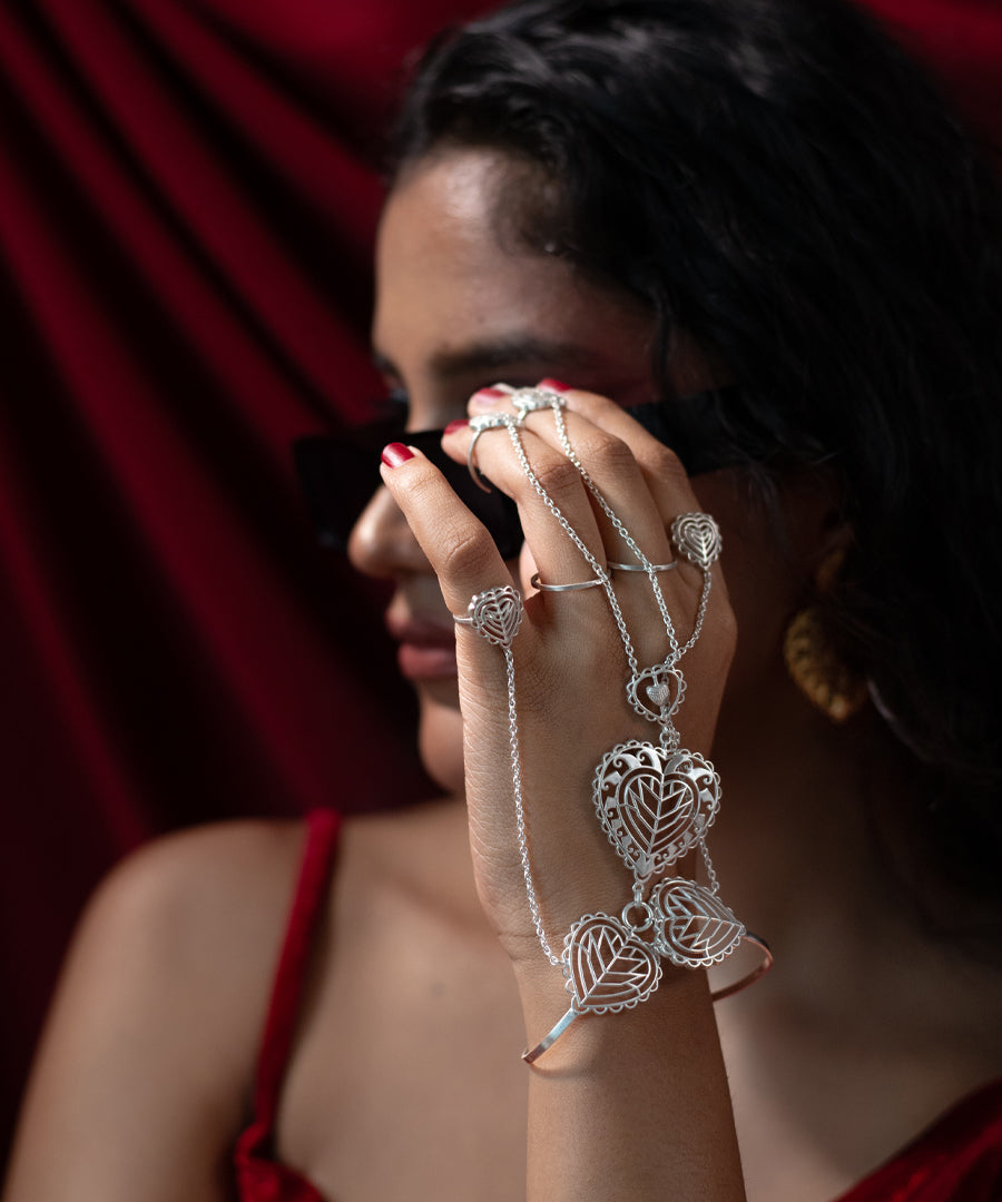 Rakaan Haathphool Bracelet - 925 Silver - Anti Tarnish