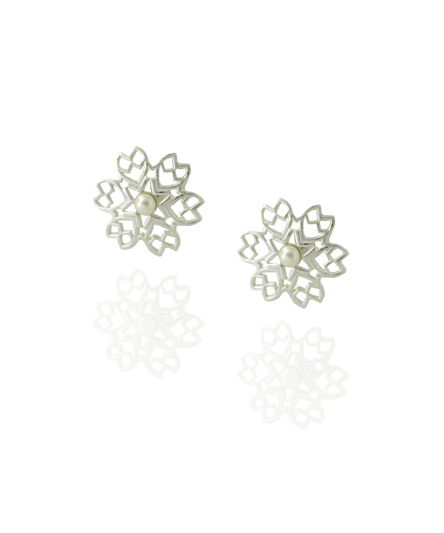 Rakaan Ranjha Stud Earrings — Silver Finish