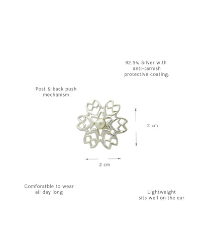 Rakaan Ranjha Stud Earrings — Silver Finish