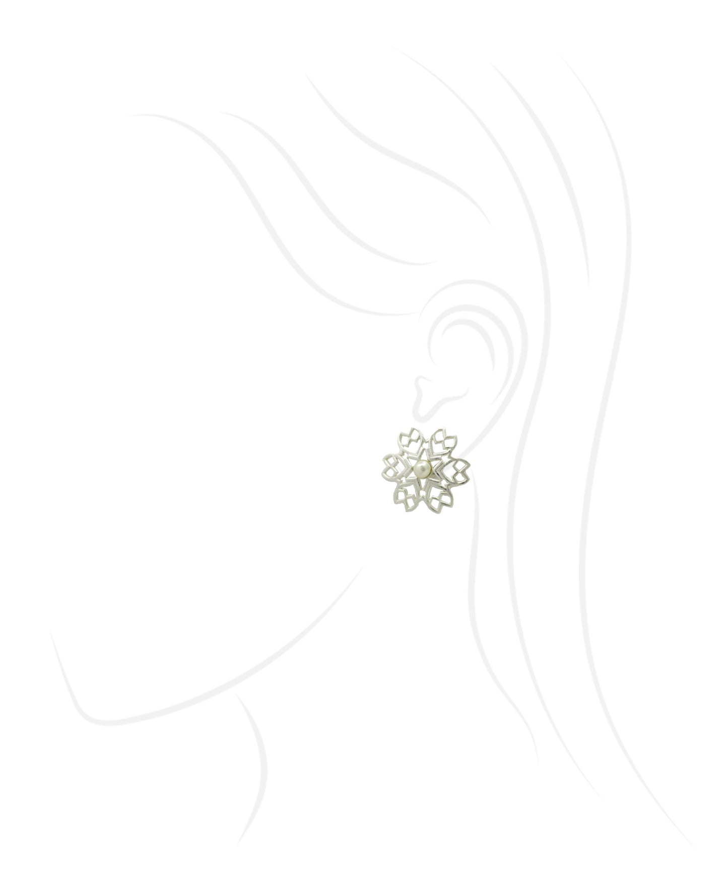 Rakaan Ranjha Stud Earrings — Silver Finish