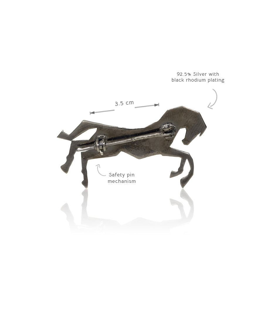 Black Untamed Horse Lapel Pin