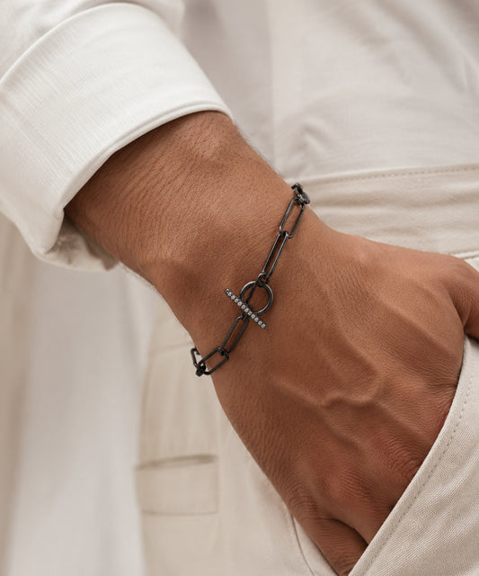 Black Untamed Paperclip Chain Bracelet