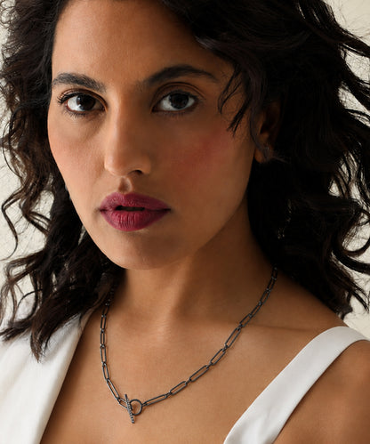 Black Untamed Paperclip Chain Necklace