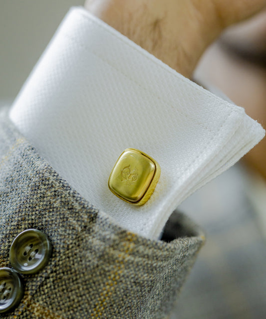 Golden Bevel Insignia Cufflinks