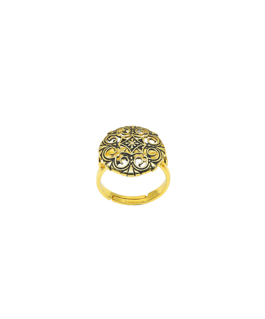 Thar Binti Ring - Gold Oxide Finish