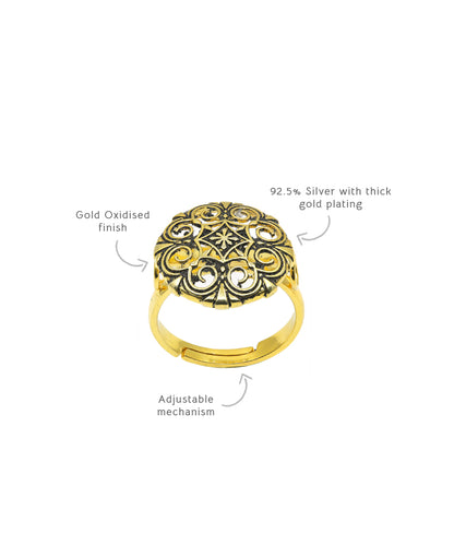 Thar Binti Ring - Gold Oxide Finish