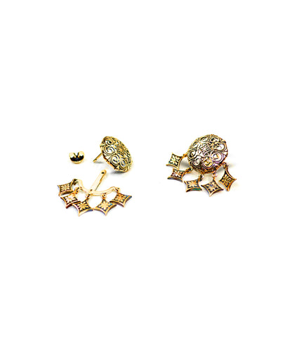 Thar Dhora Stud Earrings - Gold Oxide Finish