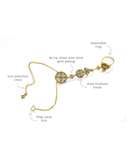 Details of thar chokho hathphool layered bracelet.