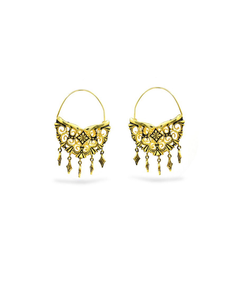 Thar Hoop Earrings - Gold Oxide Finish