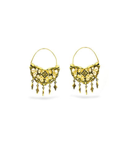 Thar Hoop Earrings - Gold Oxide Finish