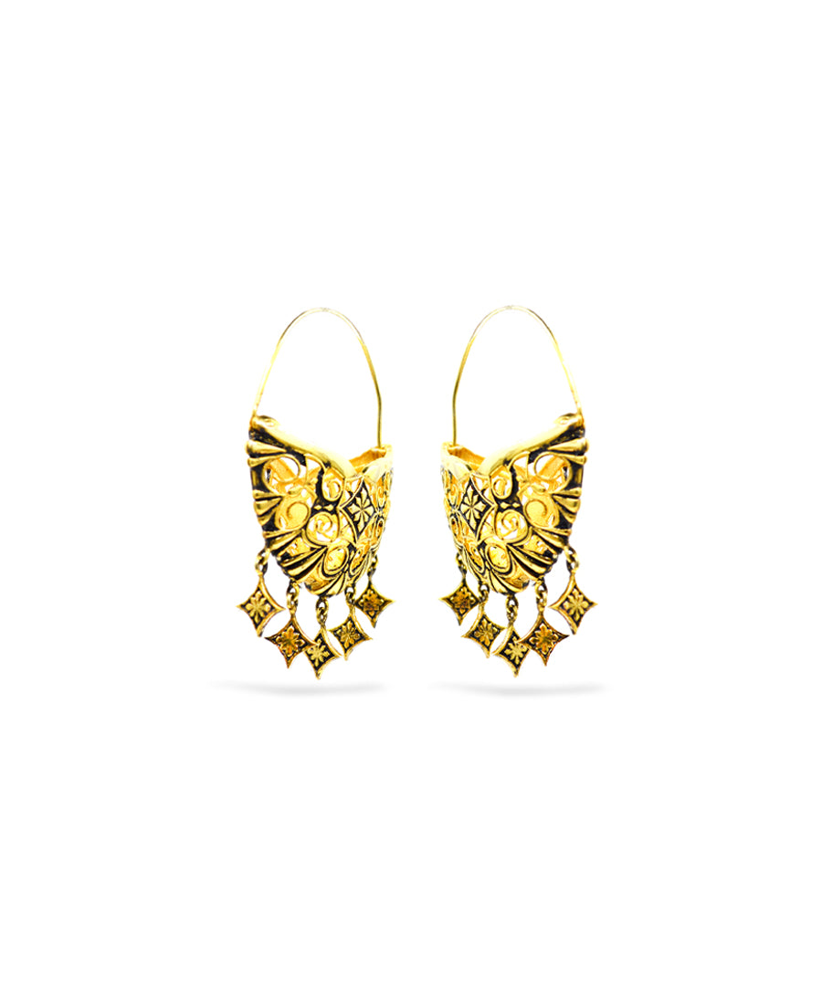 Thar Hoop Earrings - Gold Oxide Finish