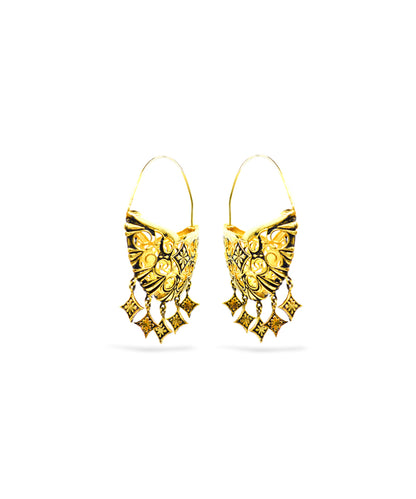 Thar Hoop Earrings - Gold Oxide Finish