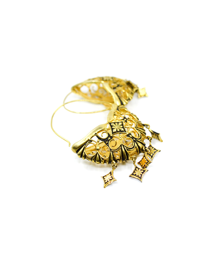 Thar Hoop Earrings - Gold Oxide Finish