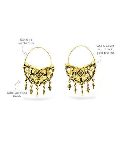 Thar Hoop Earrings - Gold Oxide Finish