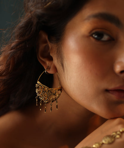 Thar Hoop Earrings - Gold Oxide Finish