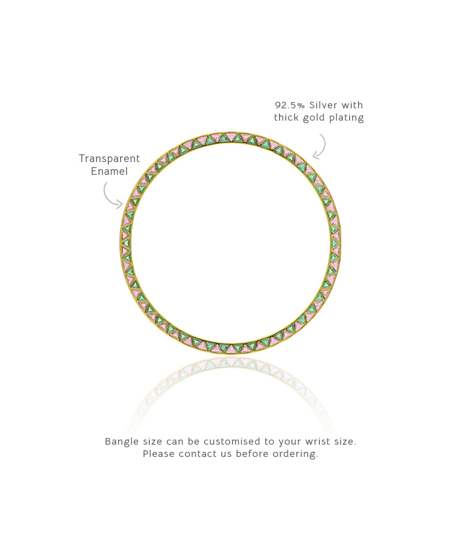 Pink Gul Enamel Bangle
