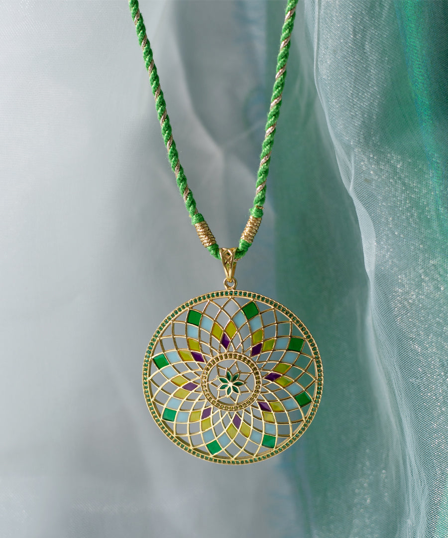 Ruya Gold-Plated Green Zircon Pendant