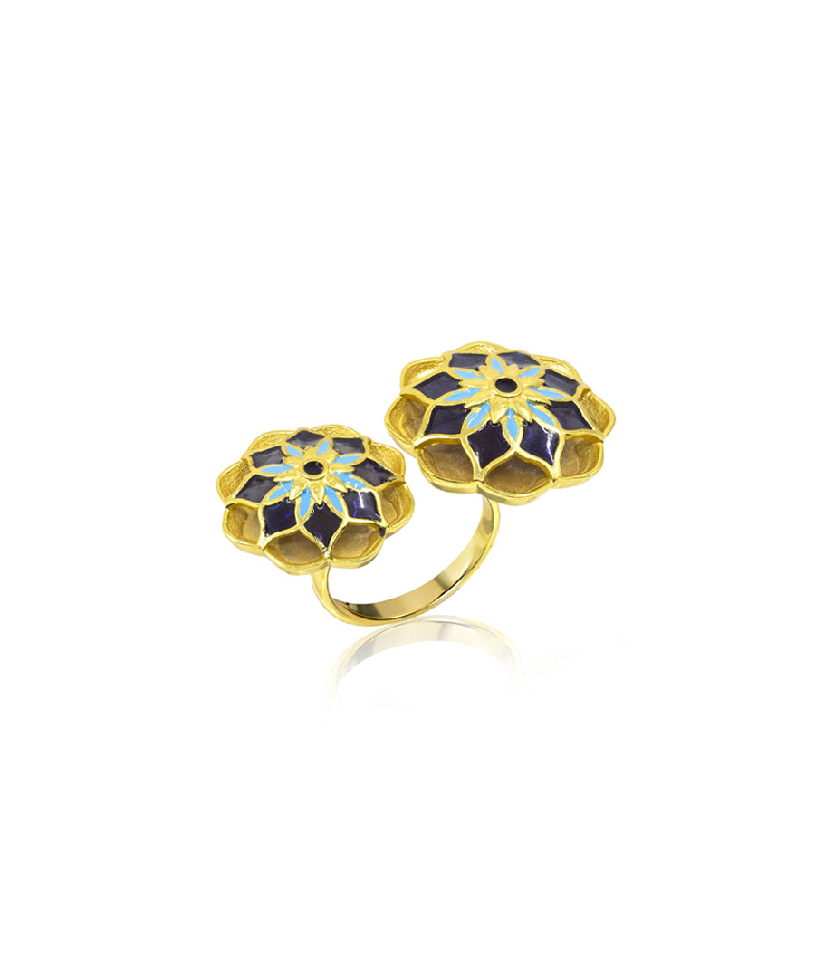 Gul Askim Ring - Blue Meenakari