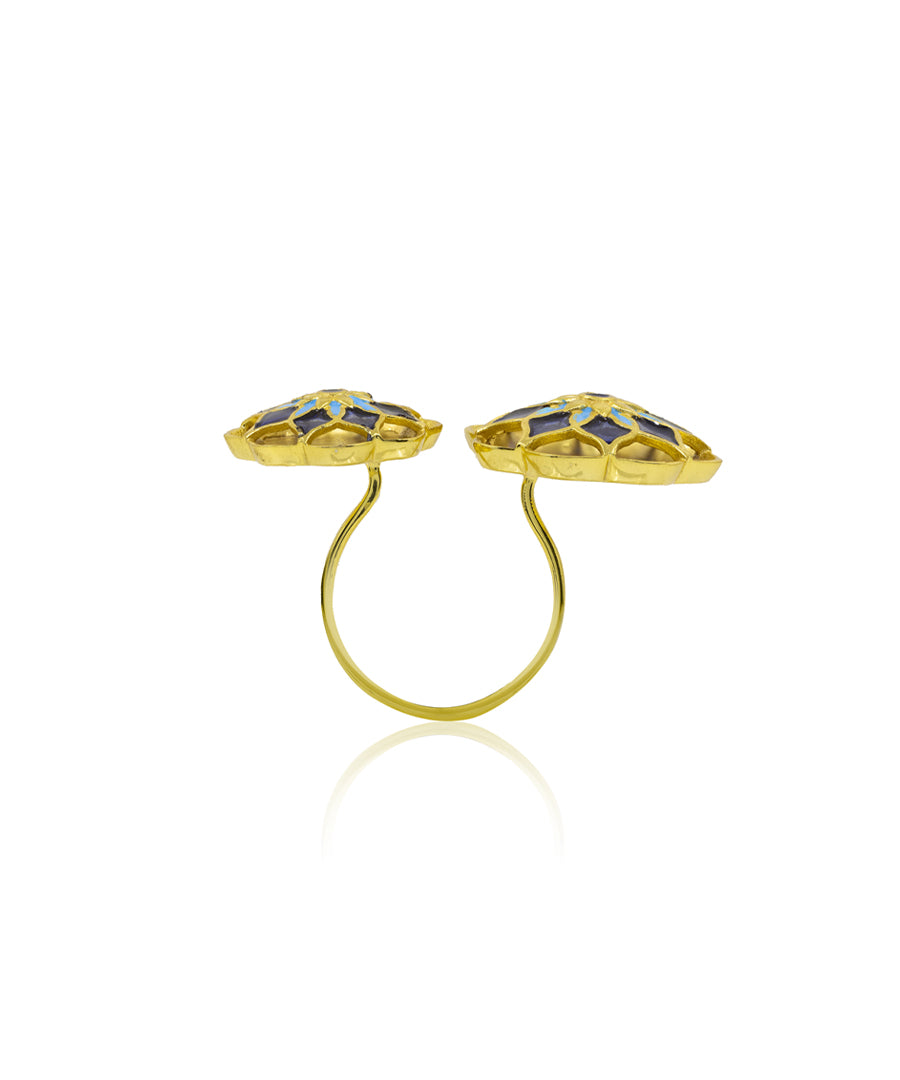 Gul Askim Ring - Blue Meenakari