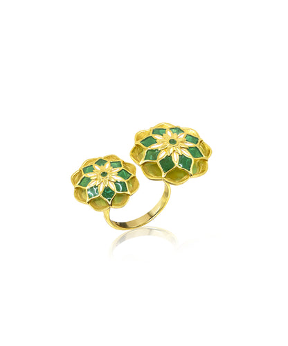 Gul Askim Ring - Green Meenakari