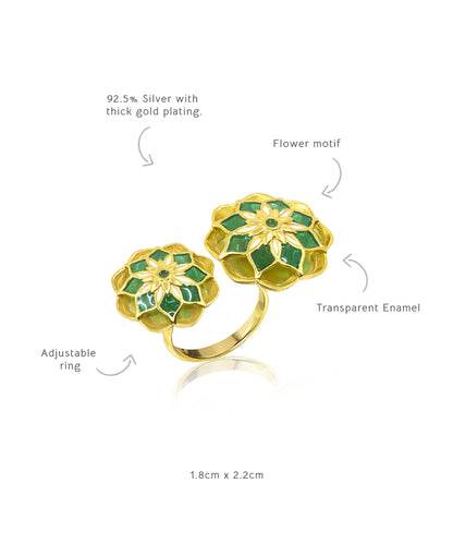 Gul Askim Ring - Green Meenakari