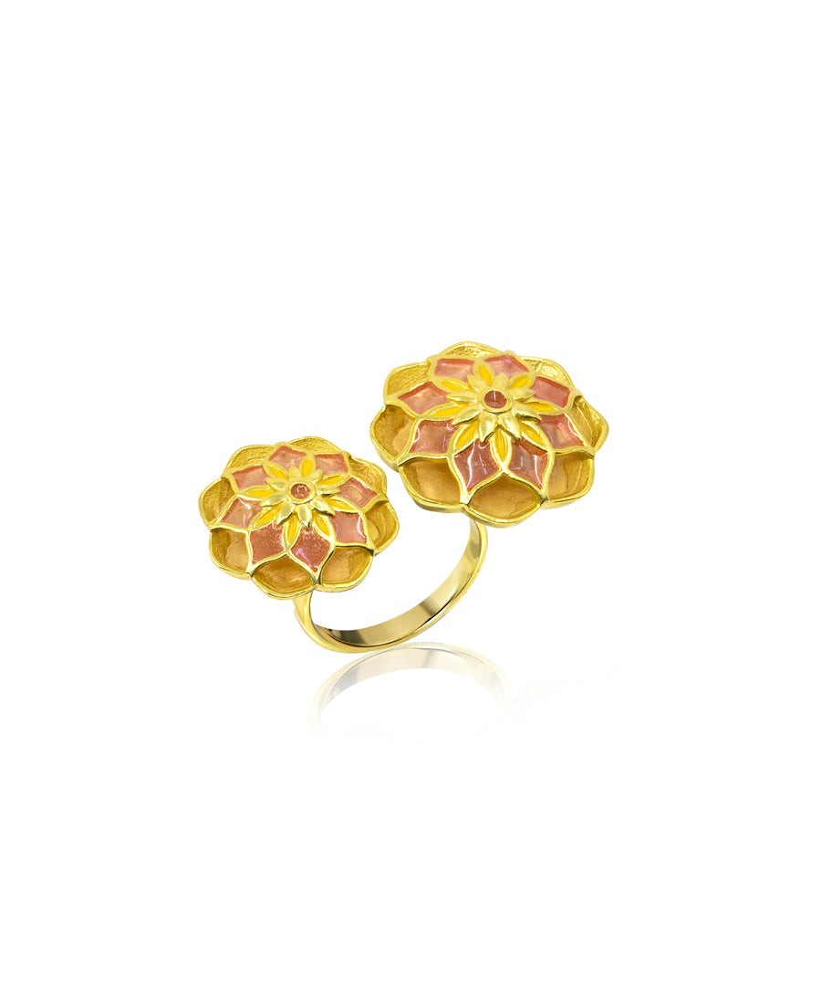 Gul Askim Ring - Pink Meenakari
