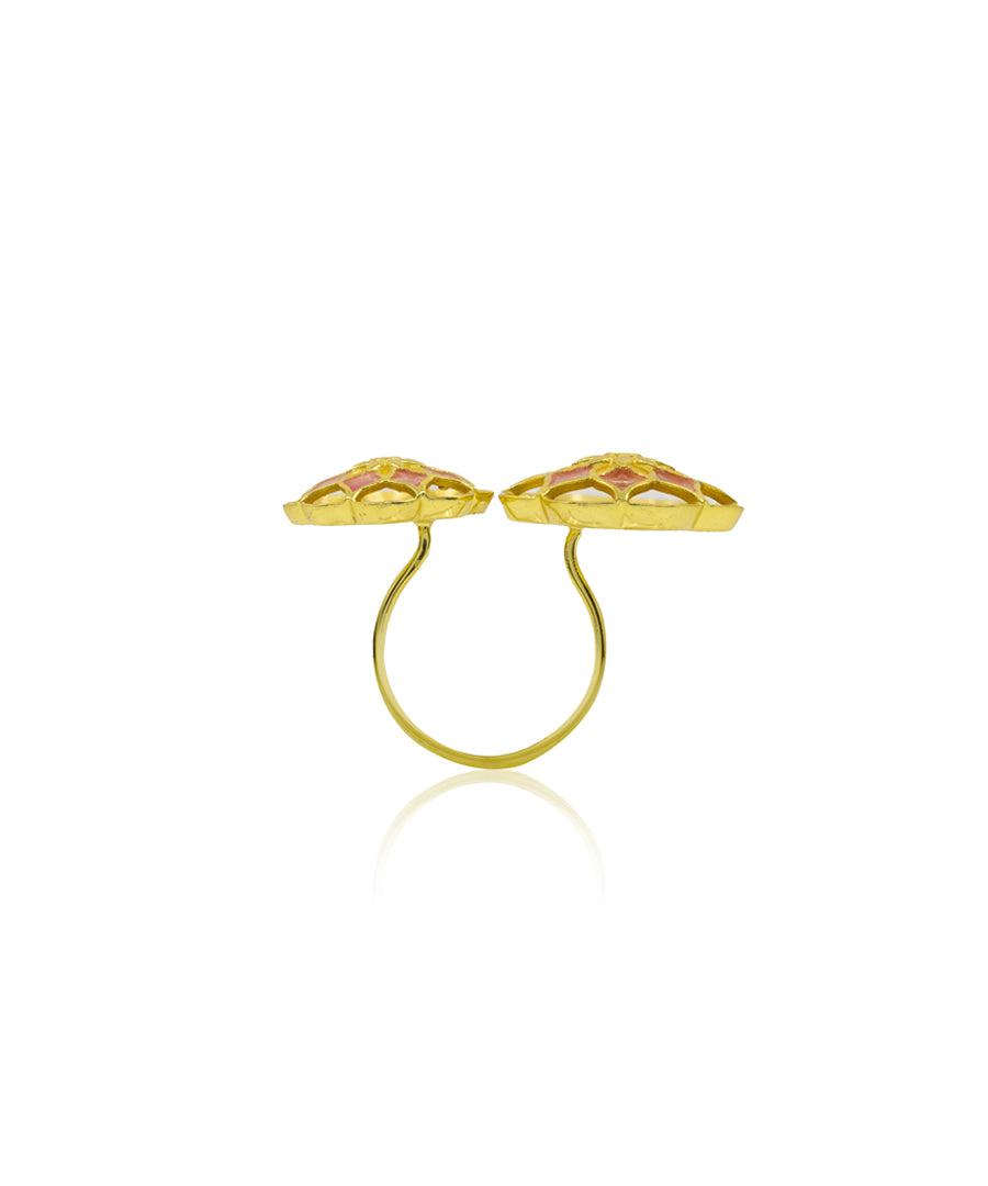 Gul Askim Ring - Pink Meenakari