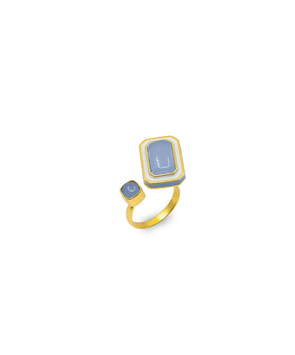 Ripple Blue Tranquil Float Adjustable Ring