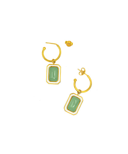 Foggy Green Tranquil Vitamin Sea C Hoop Earrings