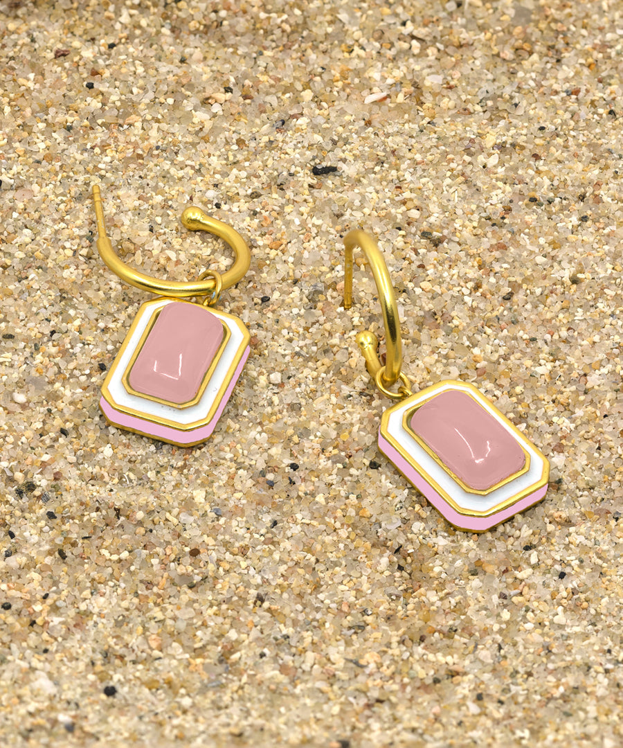 Tranquil Clody Pink Vitamin Sea C Hoop Earrings