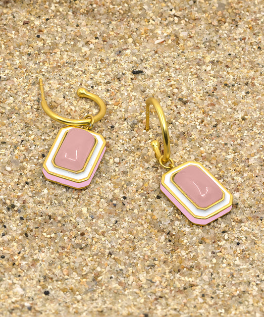 Tranquil Clody Pink Vitamin Sea C Hoop Earrings