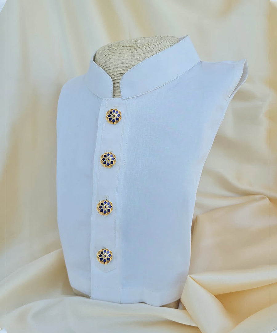 Blue Gul Chain Kurta Buttons