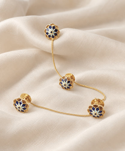 Blue Gul Chain Kurta Buttons