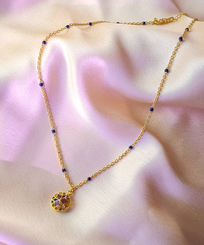 Aqua Blue Kaleidoscope Chaos Charm Neckchain
