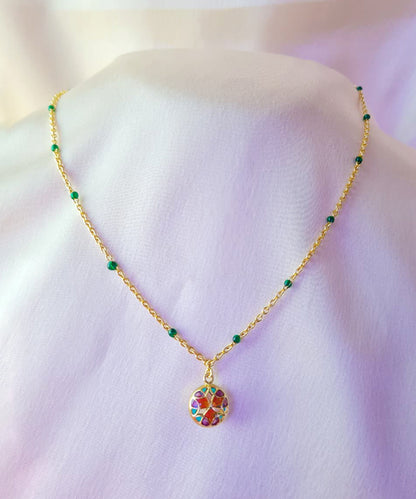 Rust Pink Kaleidoscope Chaos Charm Neckchain