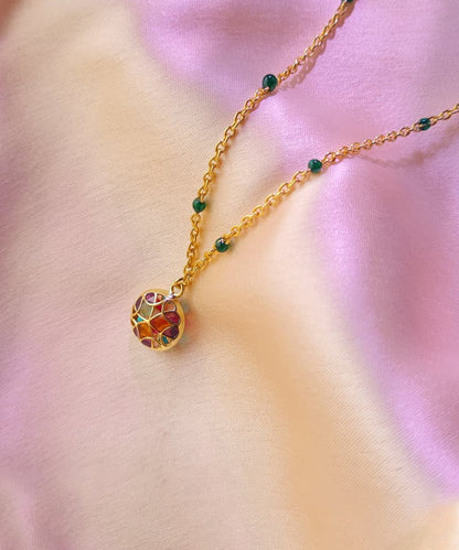 Rust Pink Kaleidoscope Chaos Charm Neckchain