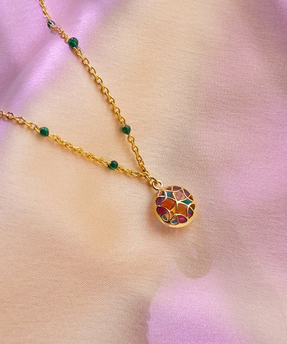 Rust Pink Kaleidoscope Chaos Charm Neckchain