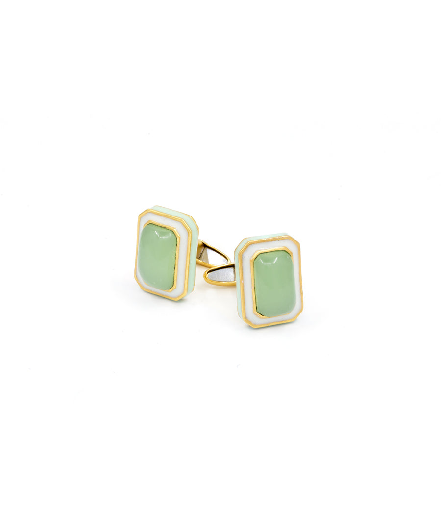 Tranquil Cufflinks With Pocket Square - Gift Box For Men - Sterling Silver
