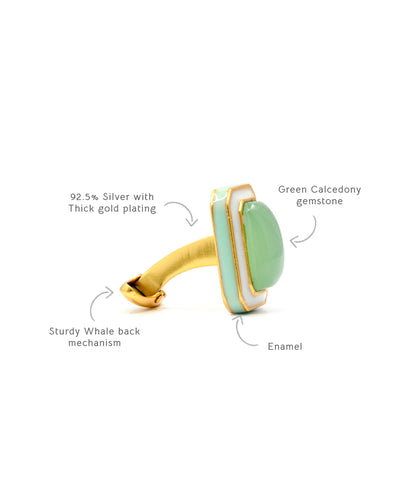 Foggy Green Tranquil Vitamin Sea Cufflinks