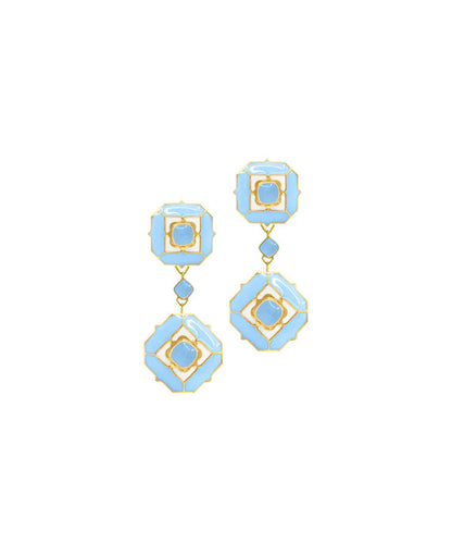 Ripple Blue Tranquil Serene Dangle Earrings