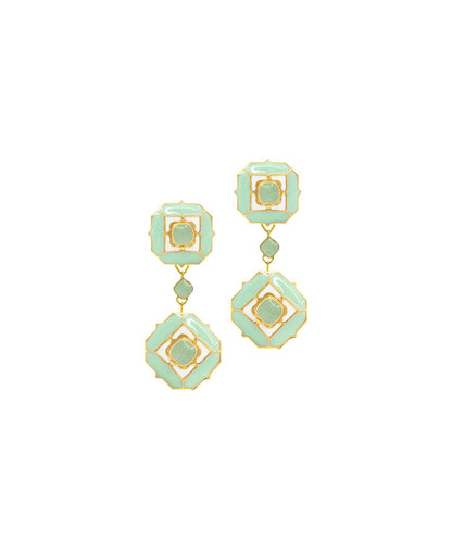 Foggy Green Tranquil Serene Dangle Earrings