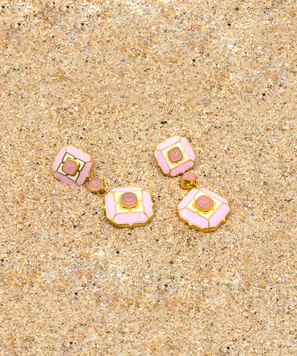 Cloudy Pink Tranquil Serene Dangle Earrings