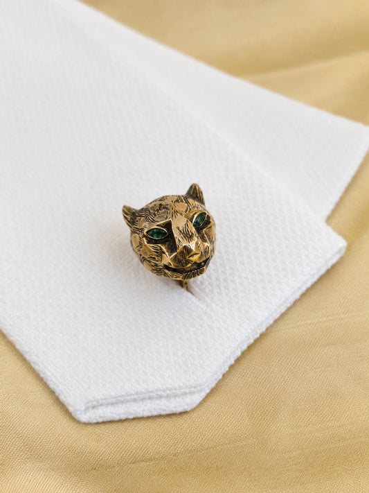 Statement silver panther cufflinks for formal occasions