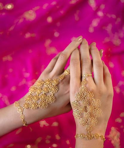 Gul Citrus Crush Haathphool - 925 Silver-Gold Plated