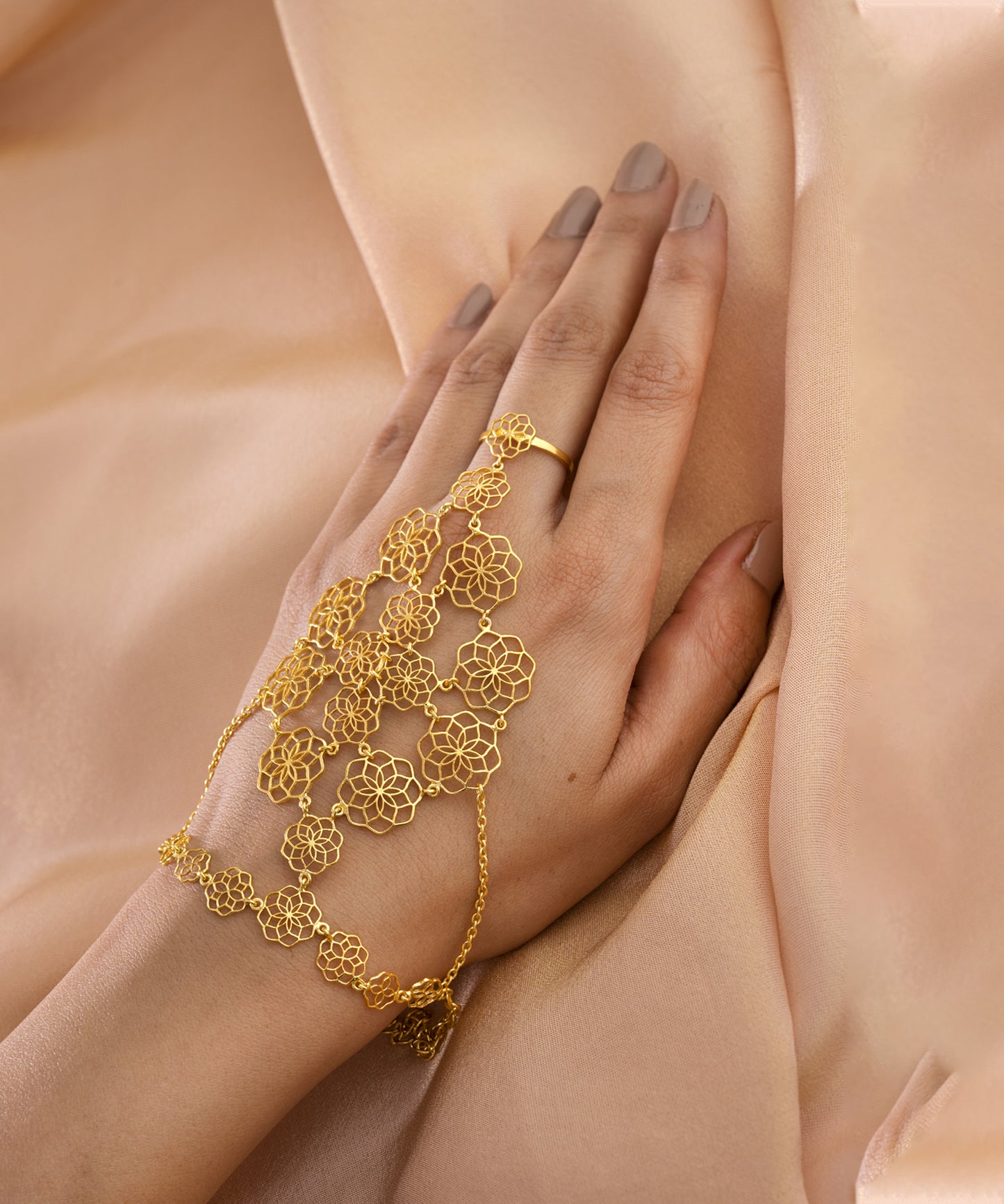 Gul Citrus Crush Haathphool - 925 Silver-Gold Plated